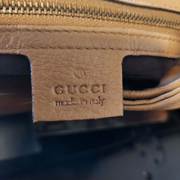 GUCCI EXTRA-LARGE TAN LAMBSKIN LEATHER SLOUCHY HOBO HANDBAG - Picture 8 of 9